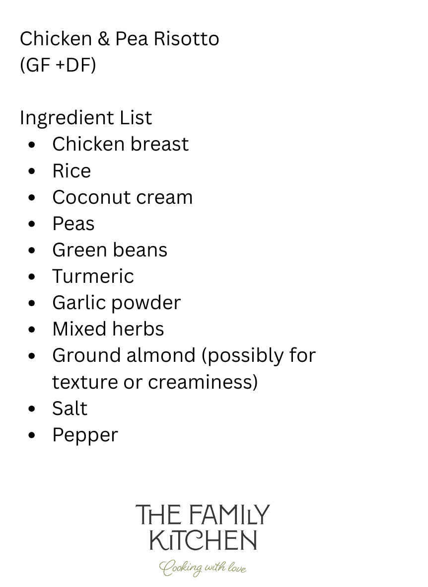 Gluten Free & Dairy Free Chicken & Pea Risotto
