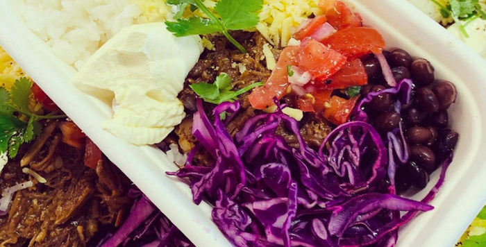 A colourful chef-made dinner bowl