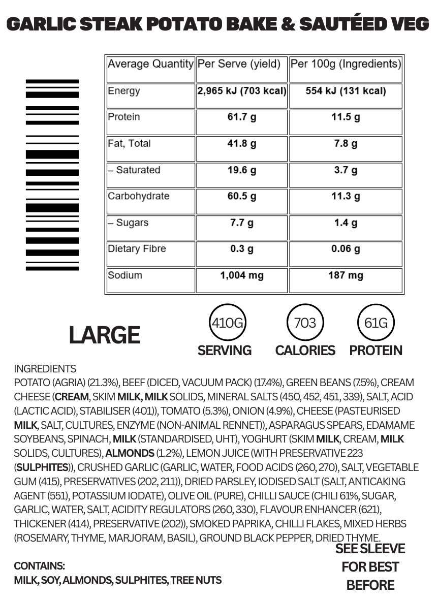 Garlic Steak Potato Bake