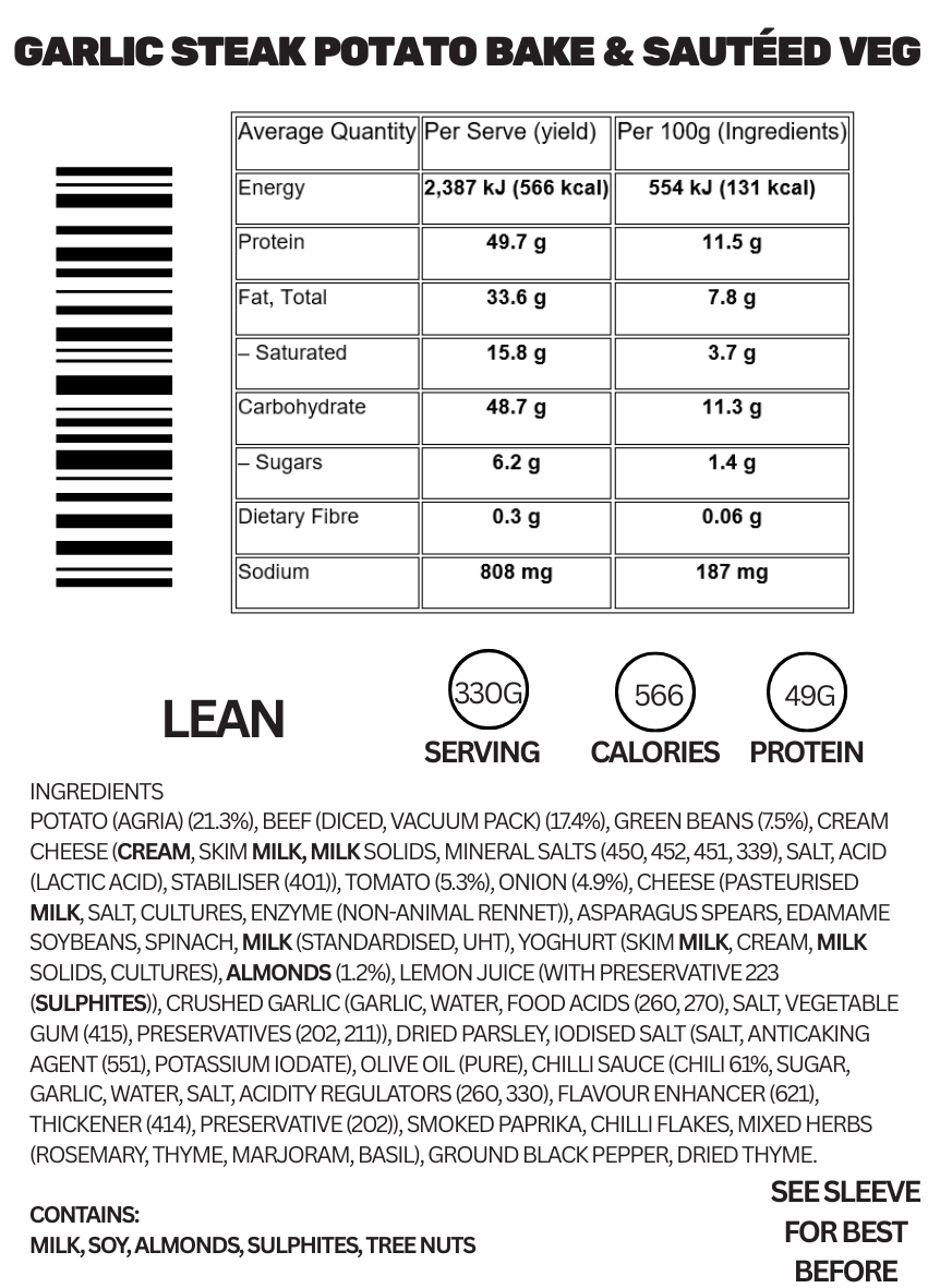 Garlic Steak Potato Bake