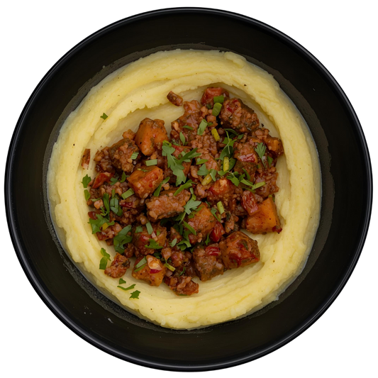 Gluten Free & Dairy Free Savory Mince & Vege Mash