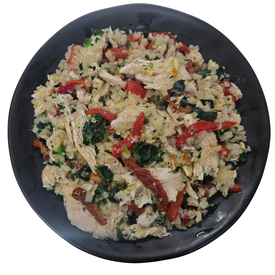 Tuscan Chicken "Couscous" - Low Carb | The Family Kitchen