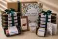 The Family Kitchen Recovery Comfort box with nine chef-made meals, two desserts, Whittaker's chocolate, roasted peanuts and a handwritten recovery card.