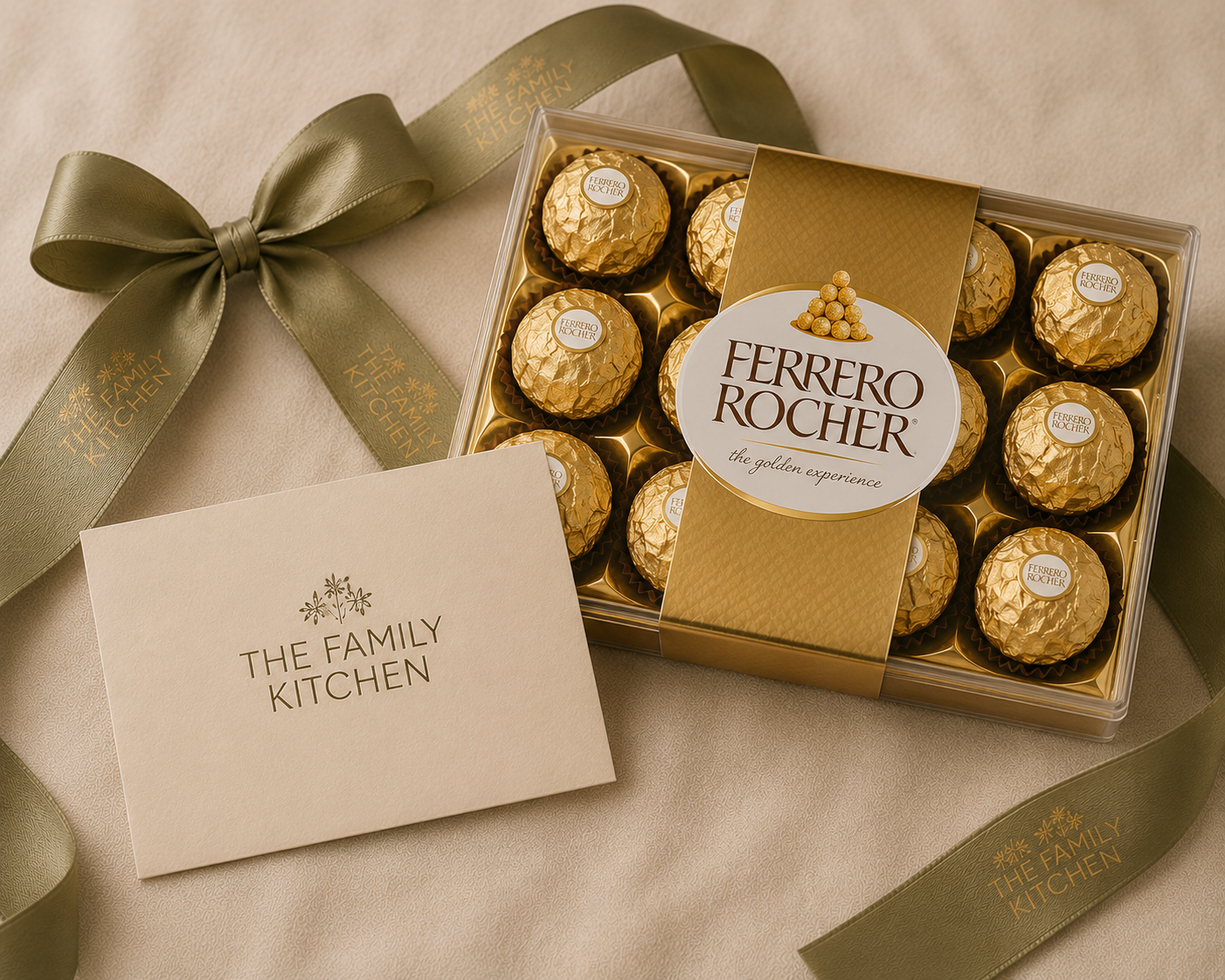 Ferrero Rocher gift box with The Family Kitchen card